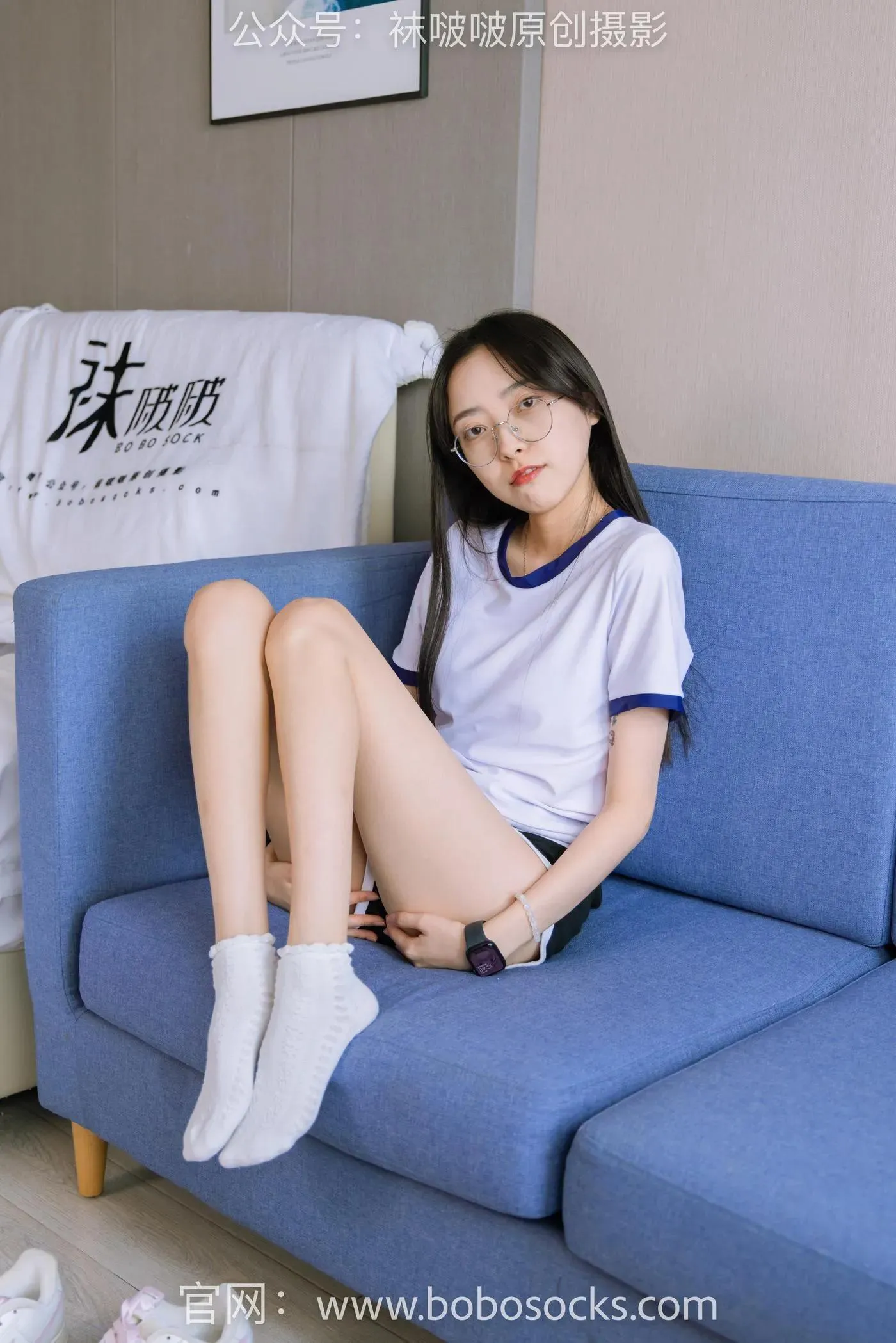 [BoBoSocks袜啵啵]NO.147 稚予-空军一号板鞋、白棉袜、体操服 [139P]插图9